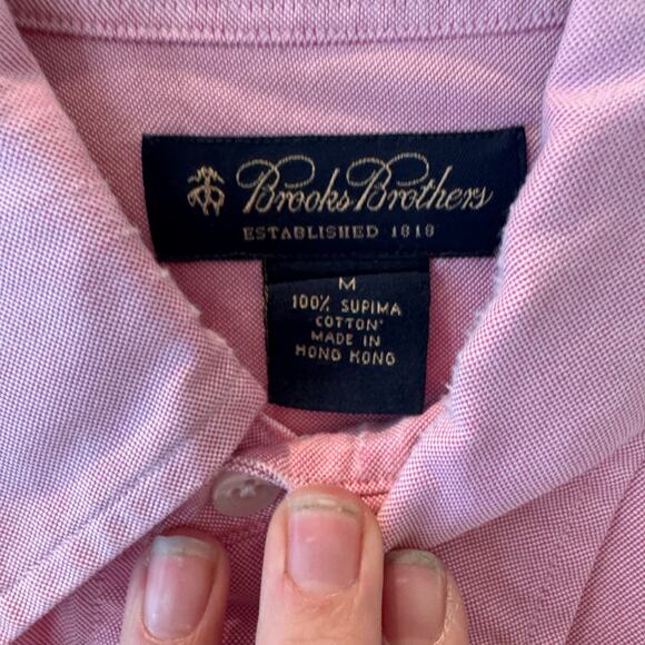 Brooks Brothers EUC 100% cotton pinkish textured long sleeve with Golden Fleece - Picture 7 of 8